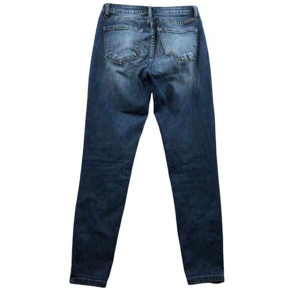 KanCan Women's Jeans Size 3/25 26x25 Measured Mid Rise Skinny Blue Denim - Picture 2 of 16